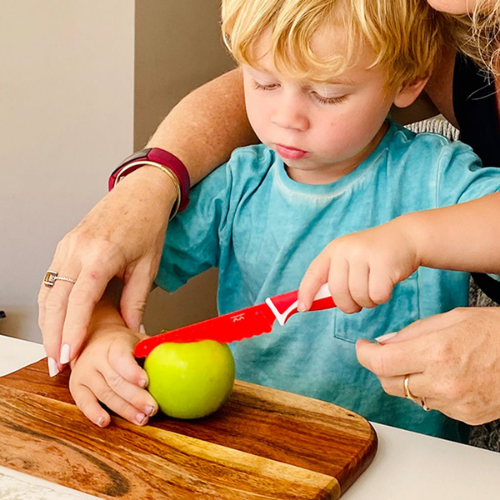 facas cozinha para crianças - Kit facas madeira para crianças - facas para  crianças com avental Tábua corte Cortadores frutas e legumes Facas  Pologmase